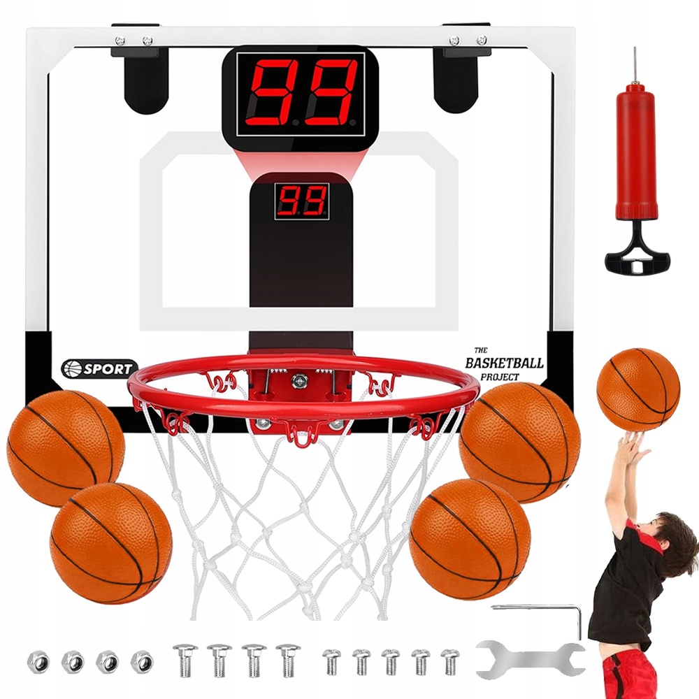 Mini Basketbalový Koš Počítadlo Bodů 4 Basketbalová Sada Snadná Montáž