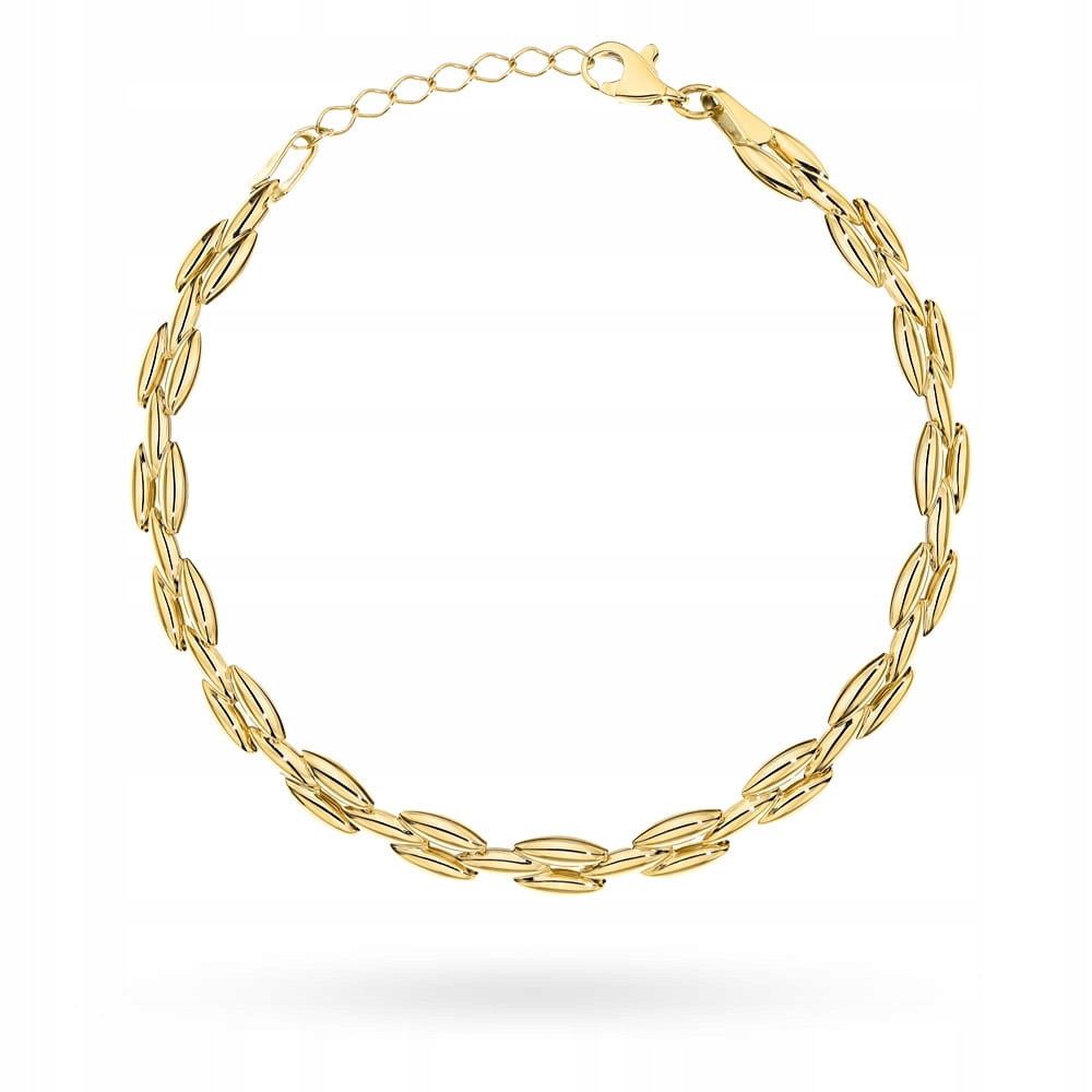 Zlatý náramek 585 elegantní Elementový lesklý bez kamenů 3.74 g