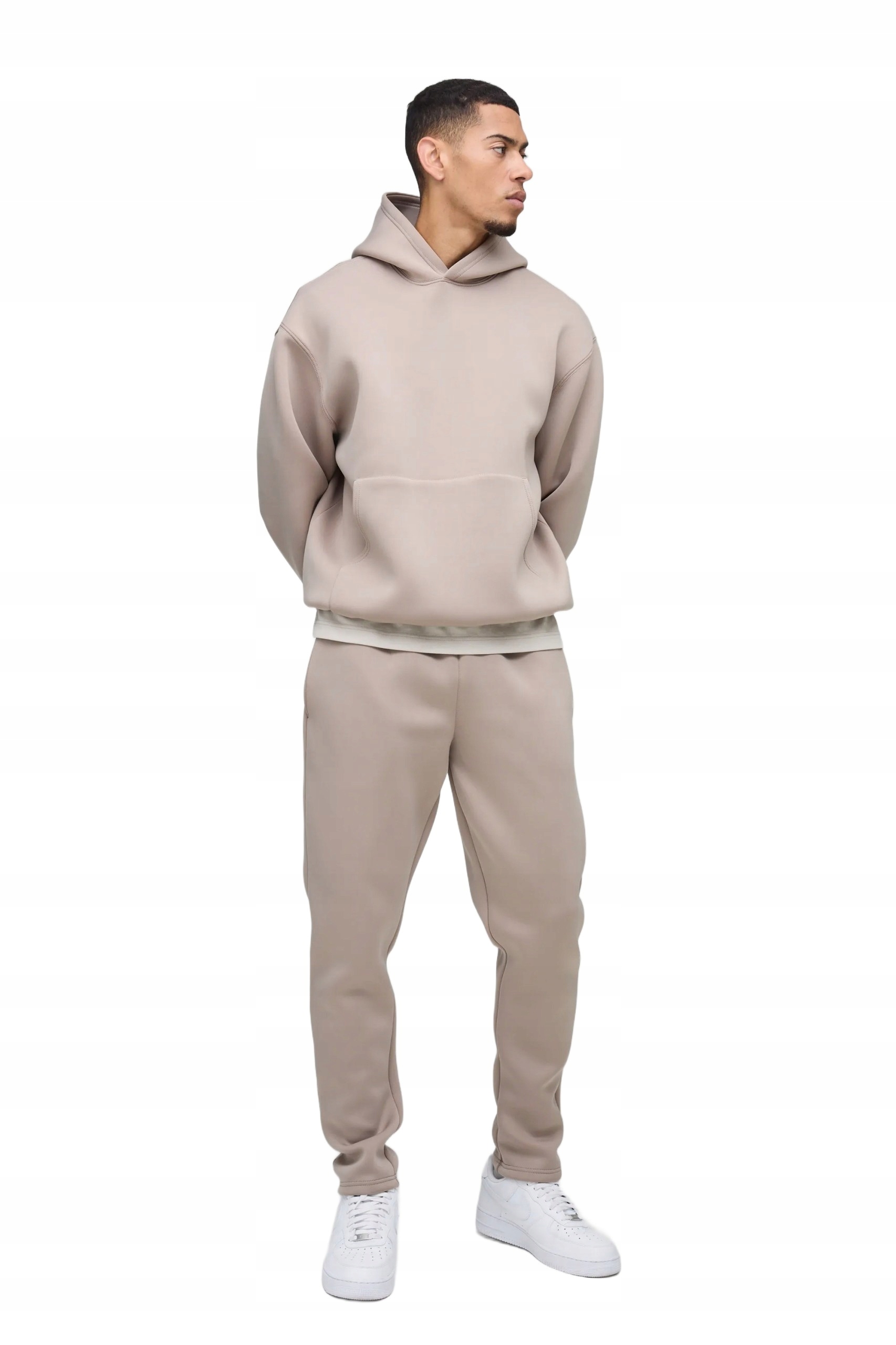 Boohooman Pánská Tepláková Souprava Béžová S Kapucí Dlouhý Rukáv S Z3A