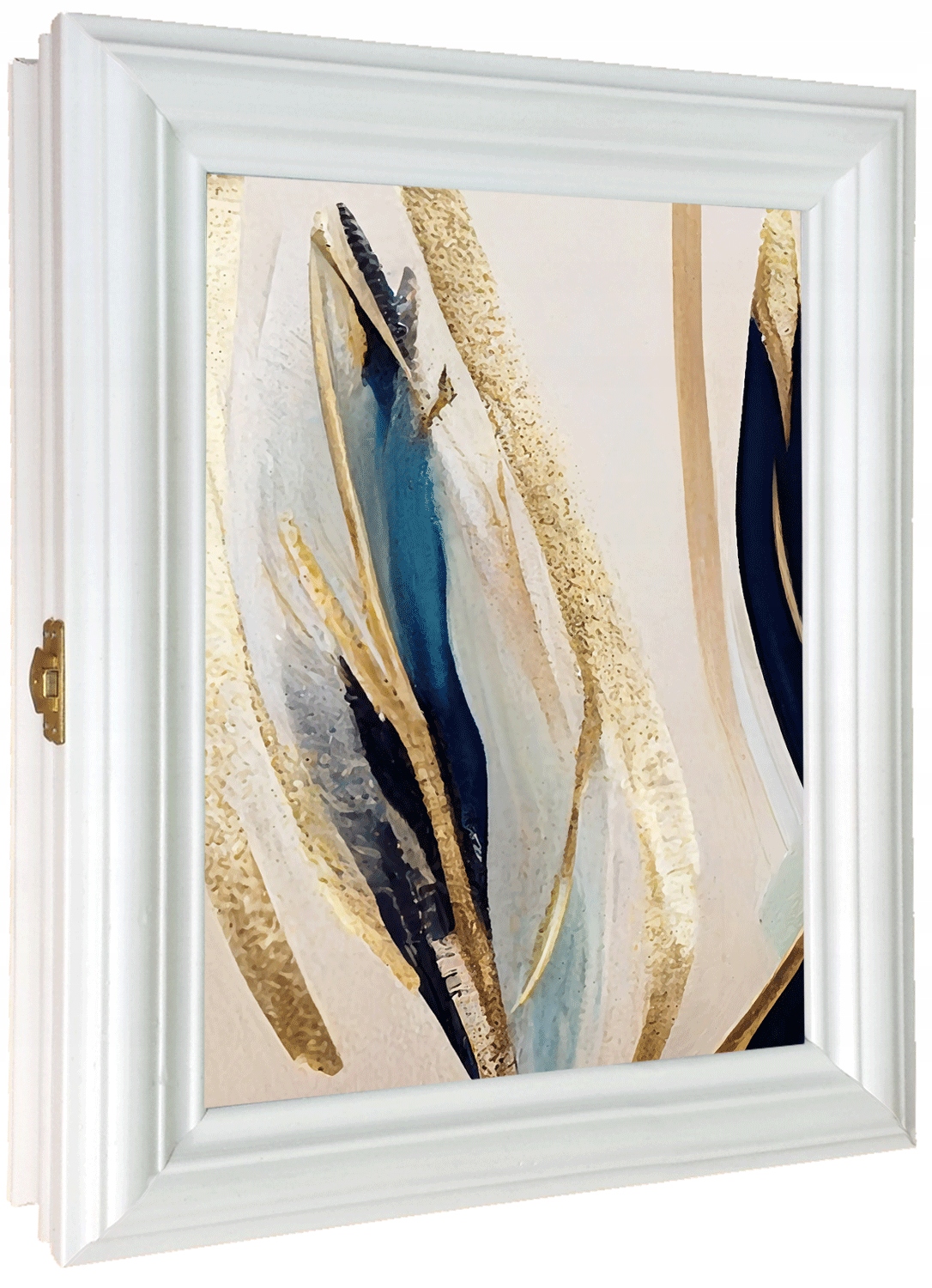 Szafka na klucze, drewniana biała Polski wyrób