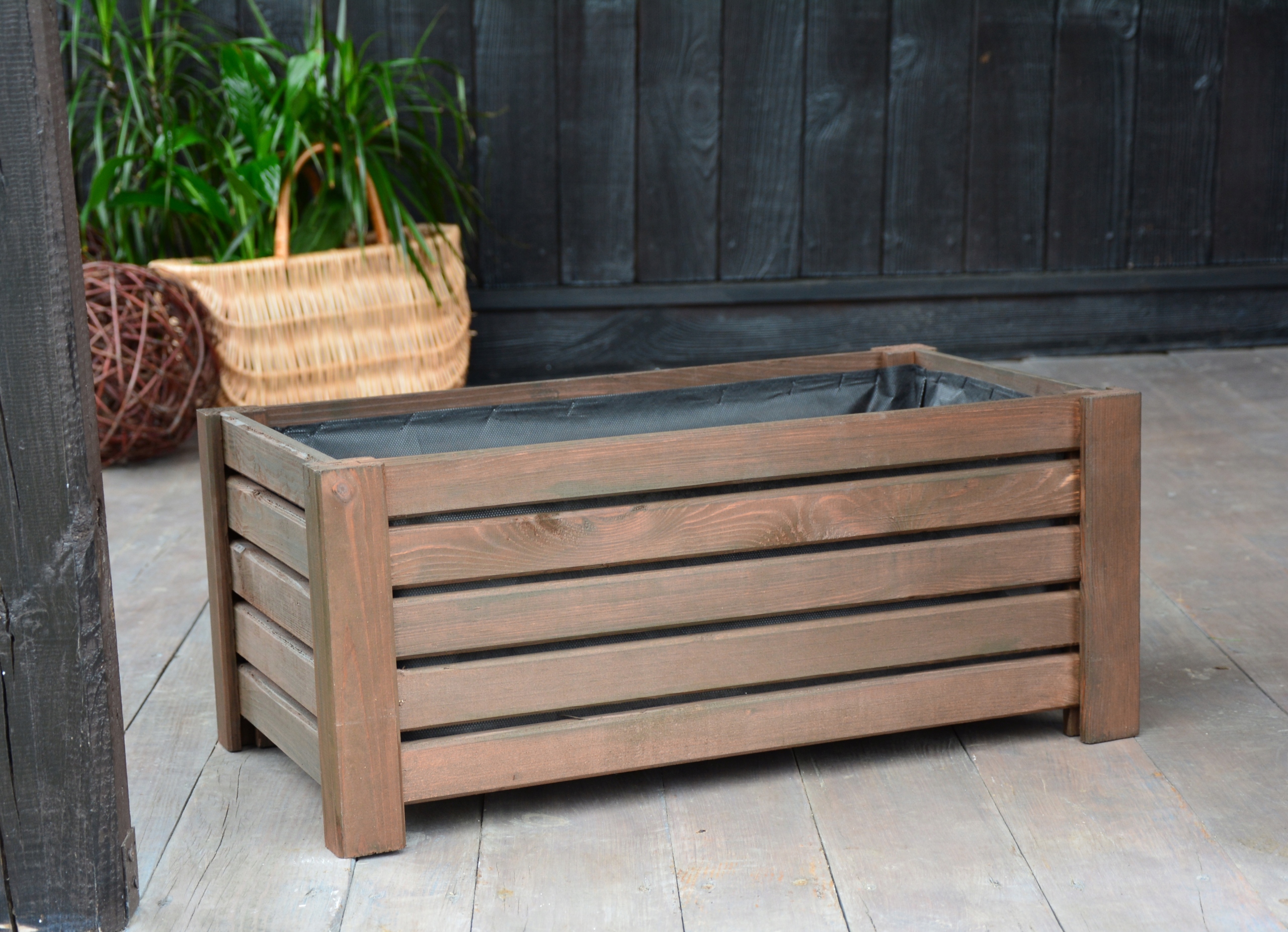 DREWNIANA DONICA OGRODOWA na taras SKRZYNKA 60 cm Marka Wiklinowy