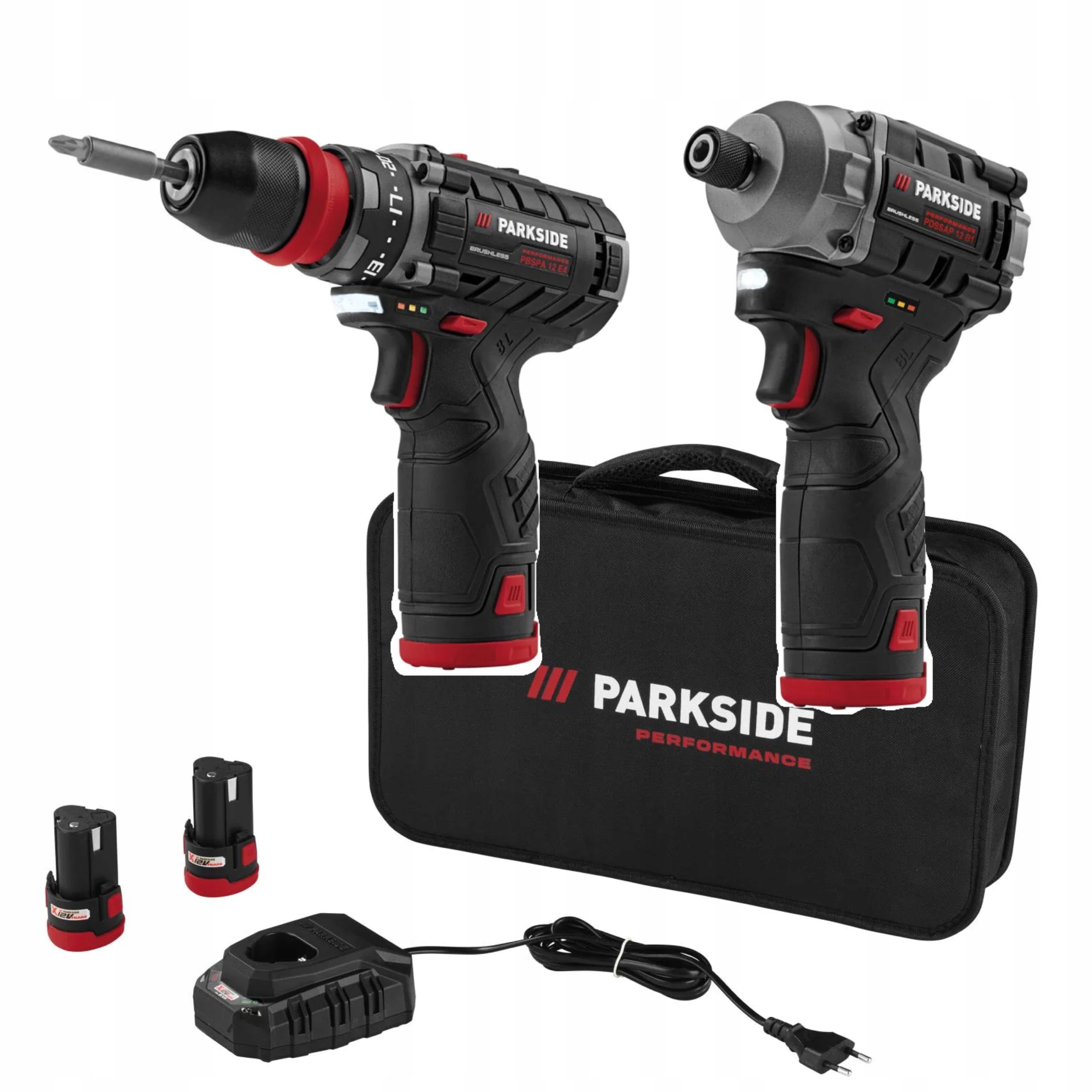 Zestaw Klucz Udarowy Pdssap 12 A1 Parkside+wiertarko-wkrętarka 12V Pbspa