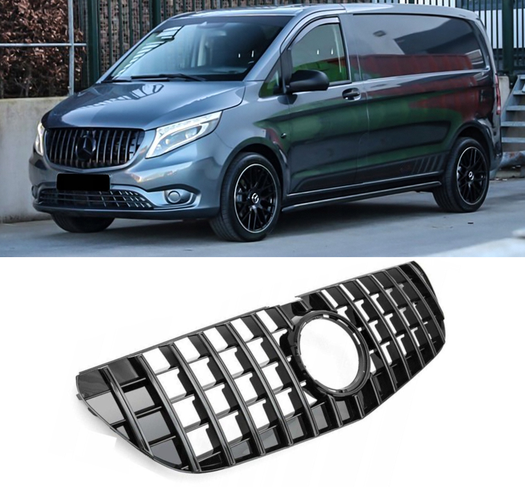 Atrapa Gril Mercedes Vito W447 Panamericana Amg Gt Černý Lesk Nový