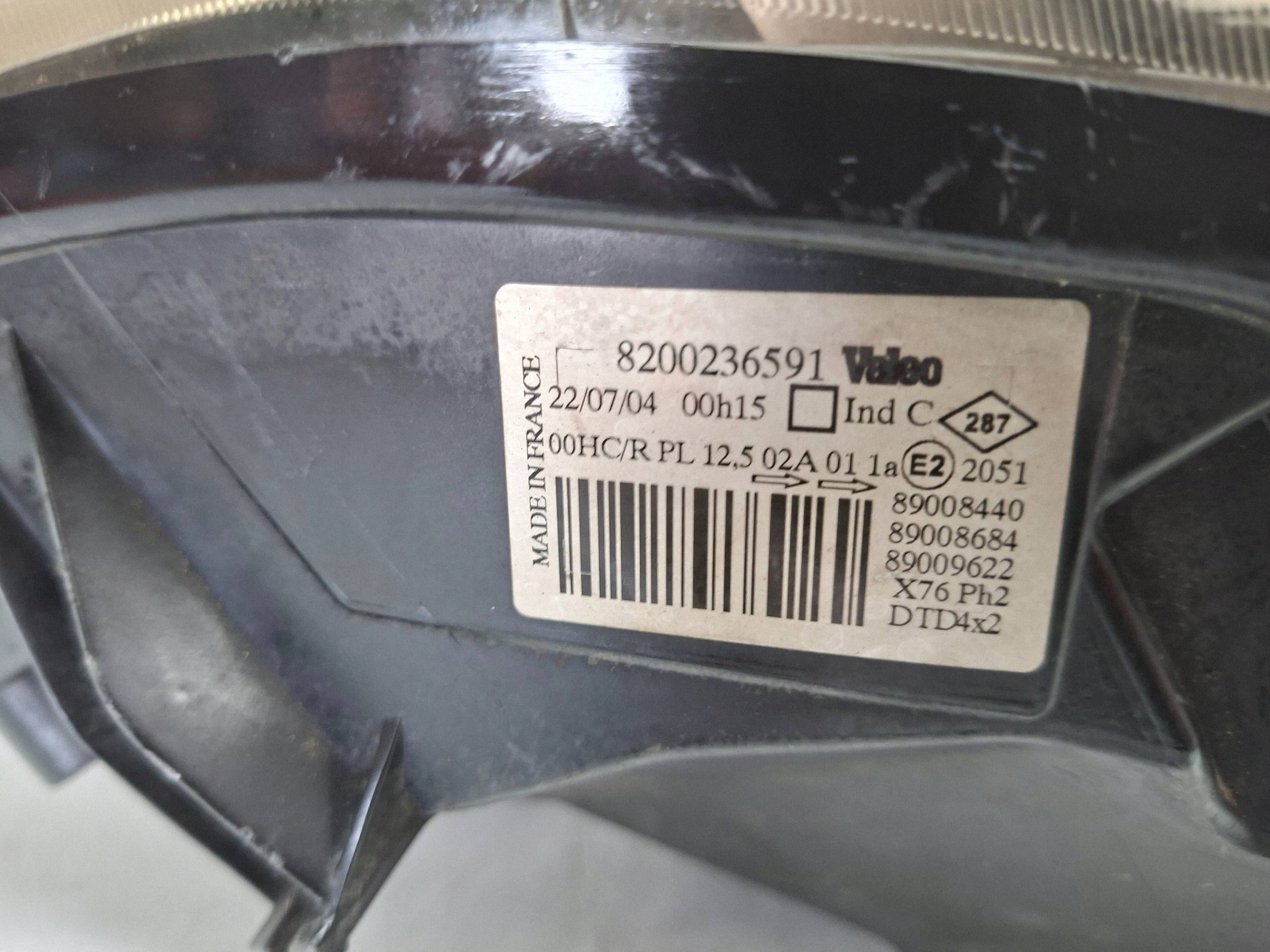 light front right 8200236591 RENAULT KANGOO and LIFT 03-08