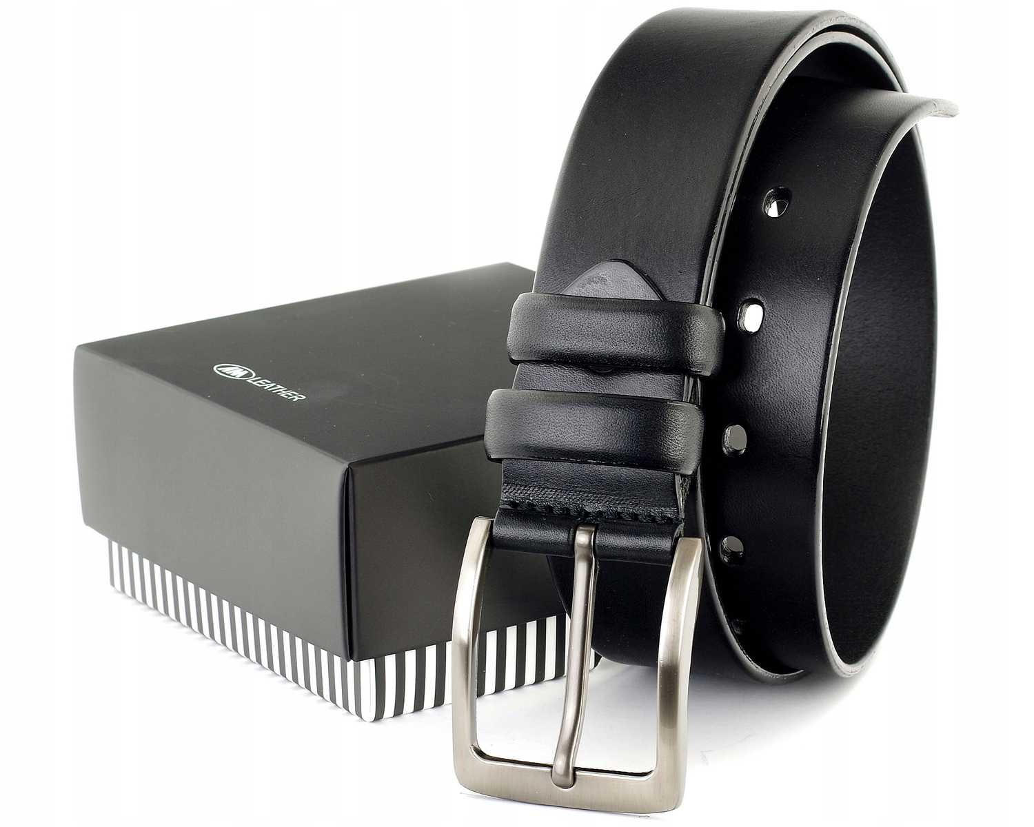 

Męski Pasek Skórzany czarny Do Spodni Skóra r.150