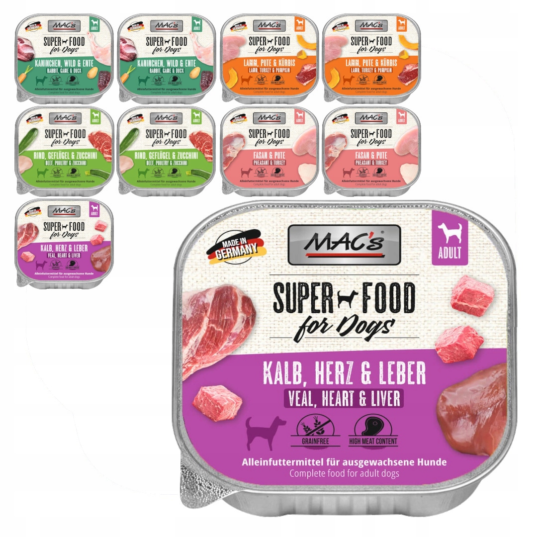 MAC's Bezobilné Vlhké Krmivo pro psy 10x150 g Mix 5 příchutí