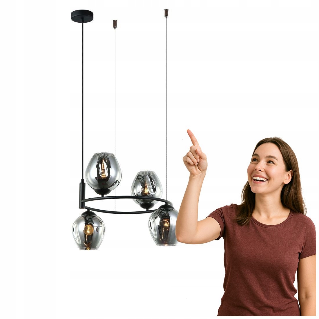 Závesná lampa Roxane MDM-4045-4 Bk+sg Italux