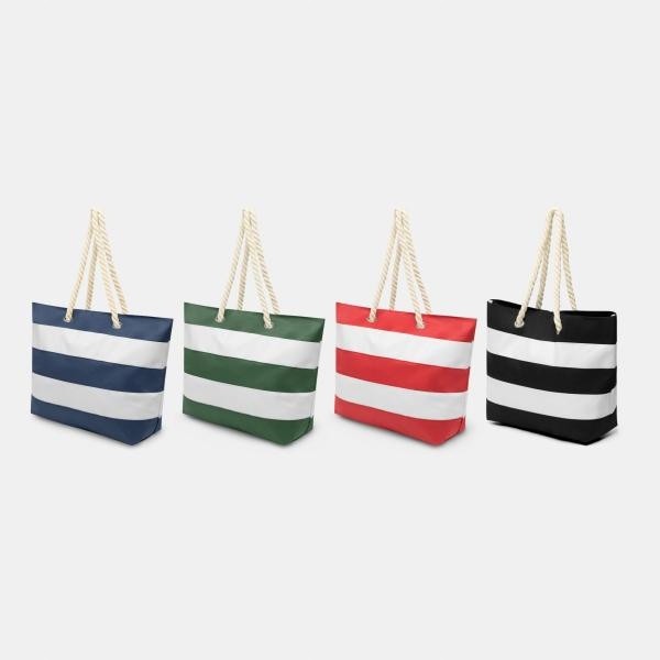 DUŻA TORBA PLAŻOWA Shopper Bag w pasy Nazwa koloru producenta BIAŁY, CZERWONY