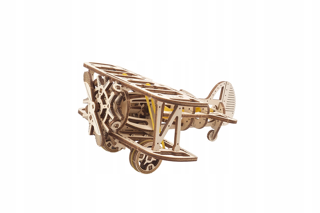 Ugears Mini-Biplane dwupłatowiec samolot 3D Kolekcja Modele Mechaniczne Ugears