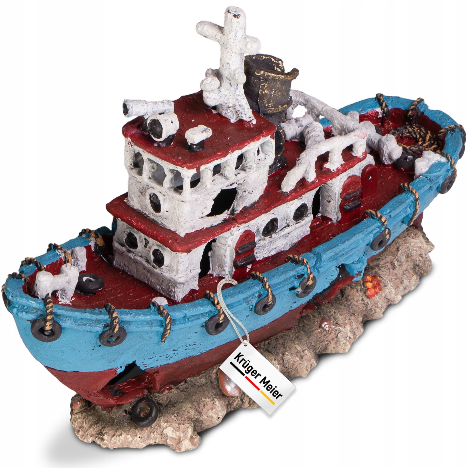 Levně Kruger Meier Shipwreck – Velká Ozdoba Loď Do Akvária 28X9X18 CM, úkryt