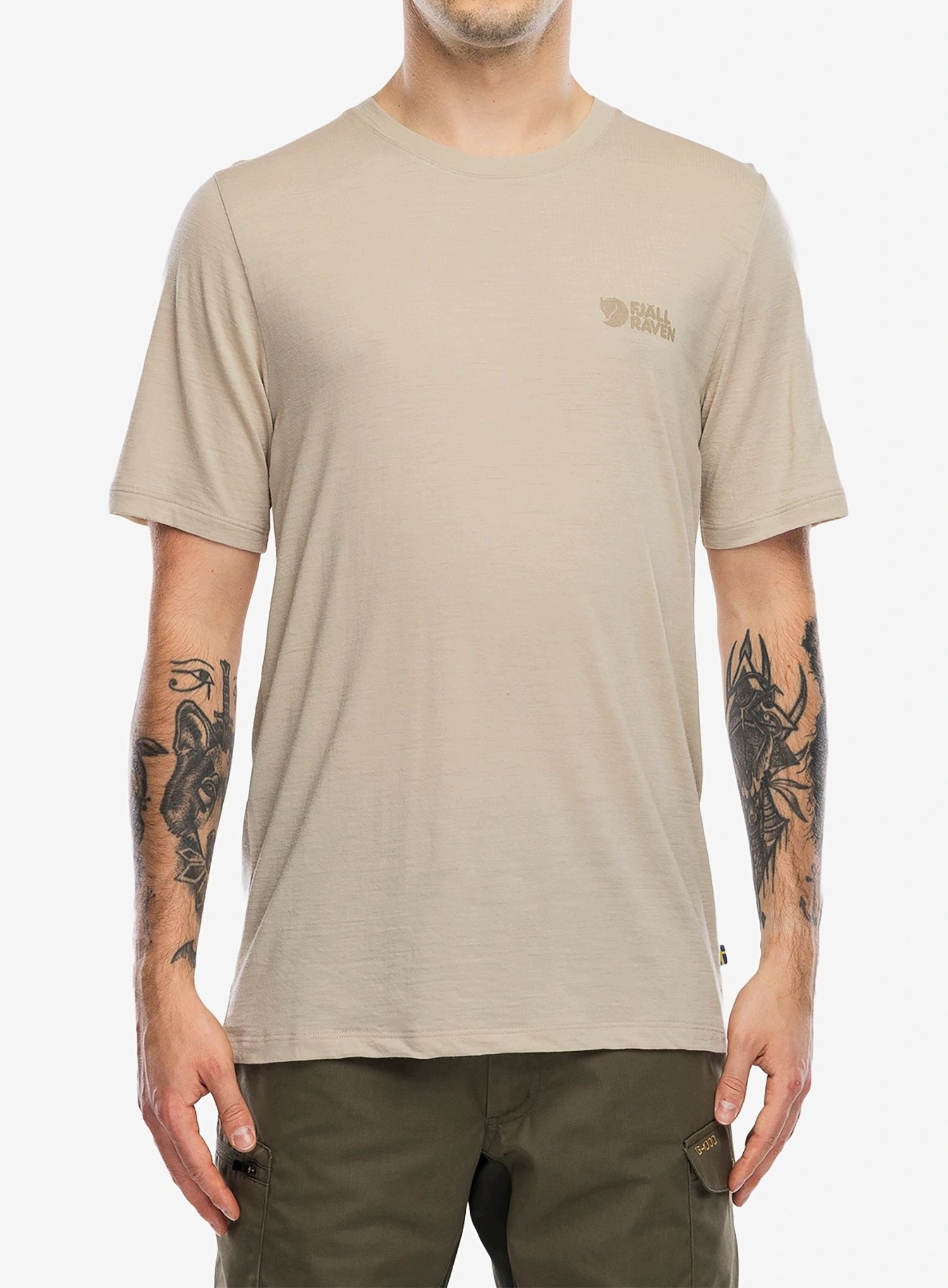 Merino tričko Fjallraven Abisko Wool Logo Ss světle fialové L