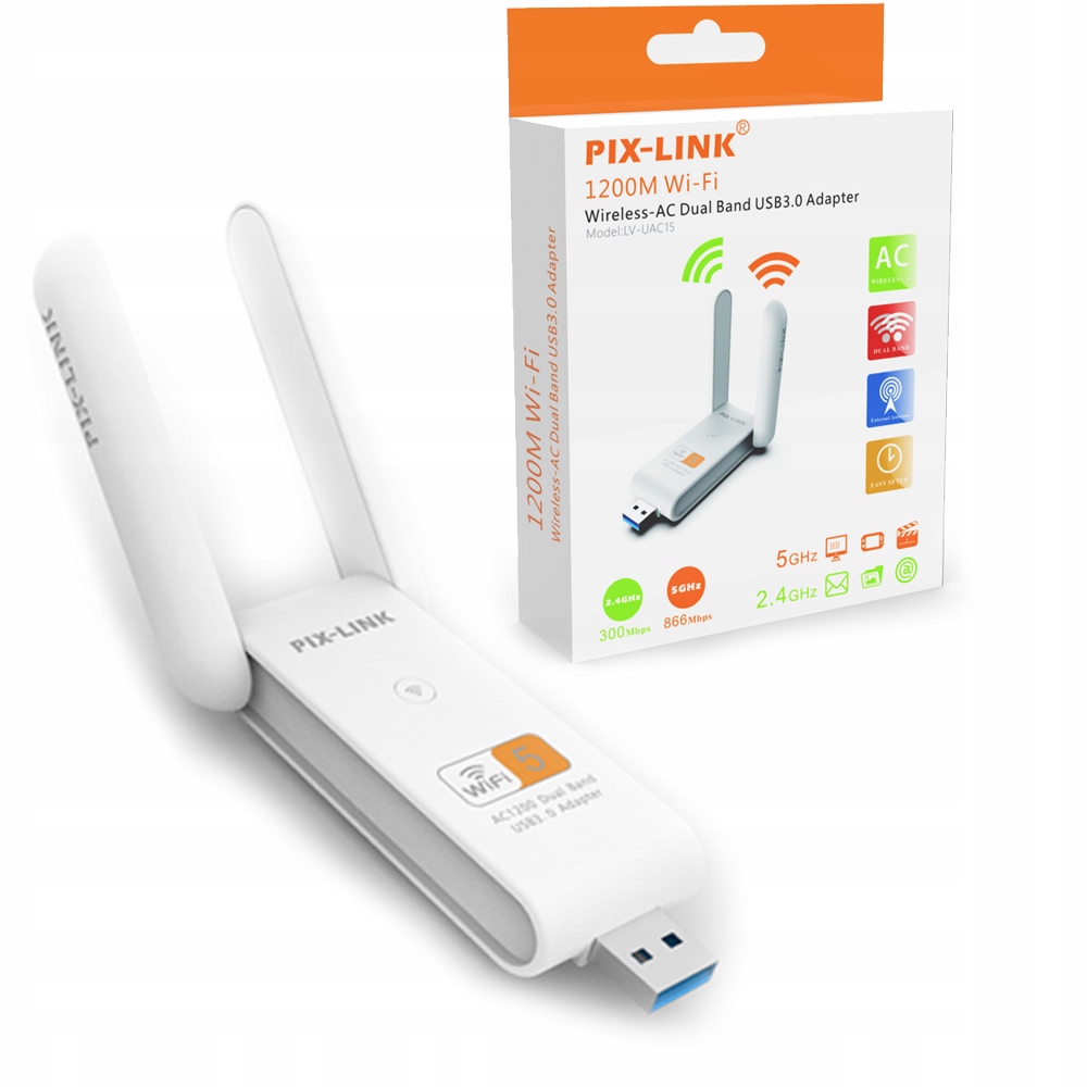 

Karta Sieciowa Wi-fi Adapter Usb 3.0 1200Mbps Dual
