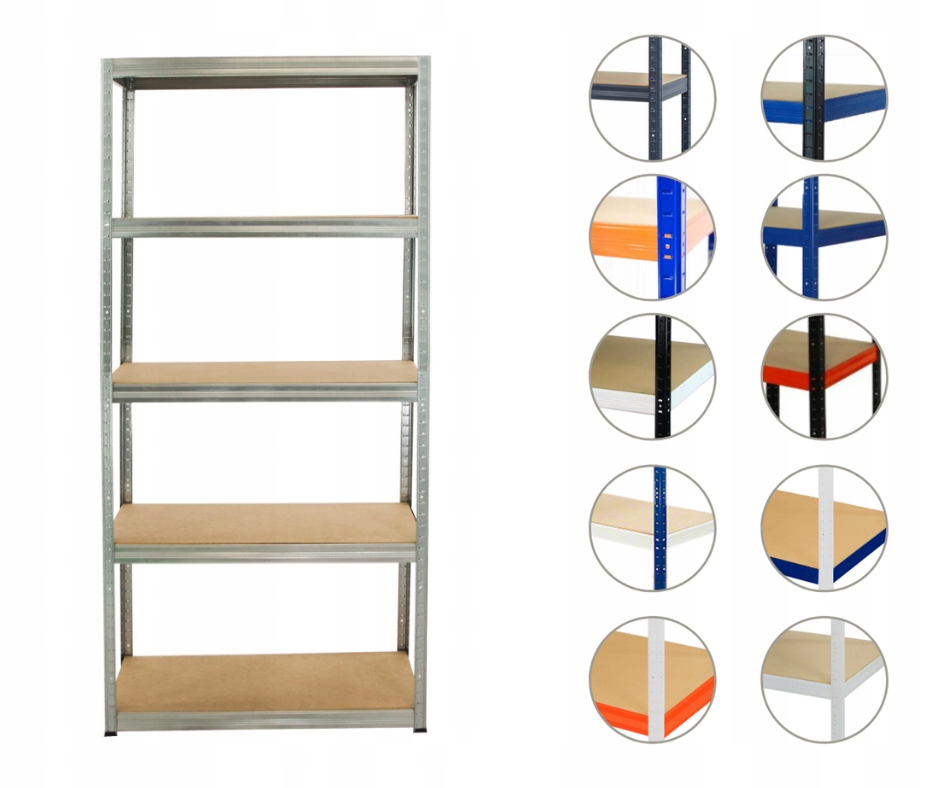 Kovový regál pozink garážový skladový regál Helios 180x120x45 5x275 kg