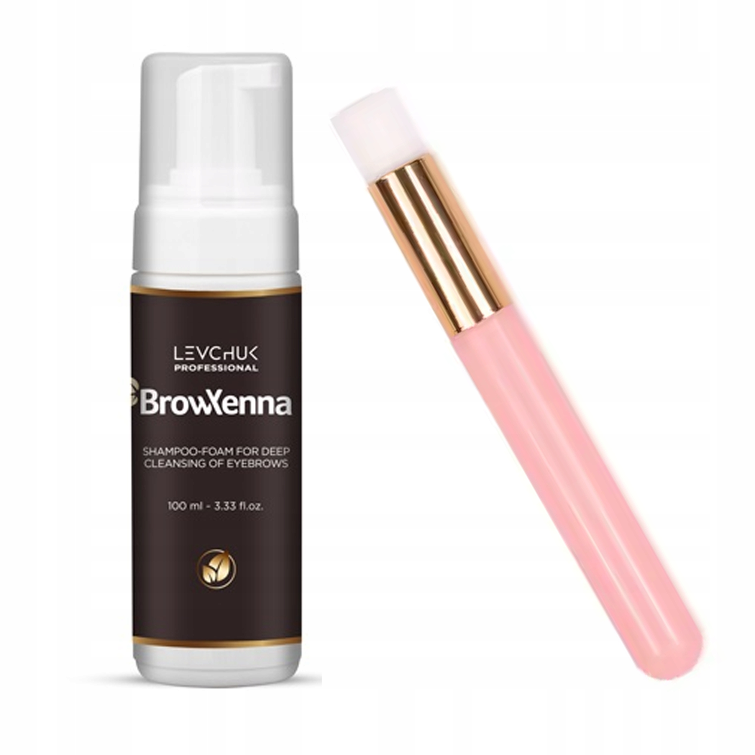 Šampon na řasy a obočí BrowXenna 100 ml Štětec na mytí řas Růžový