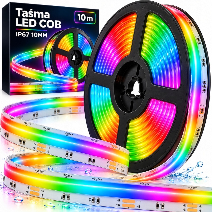 Dekorativní Led pásek Rgb Cob 10 m 24 V do stropního pokoje a polic, barevný