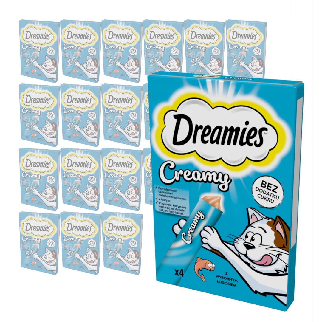 Dreamies Creamy Pamlsek Pro Kočky 22x40g s vynikajícím lososem