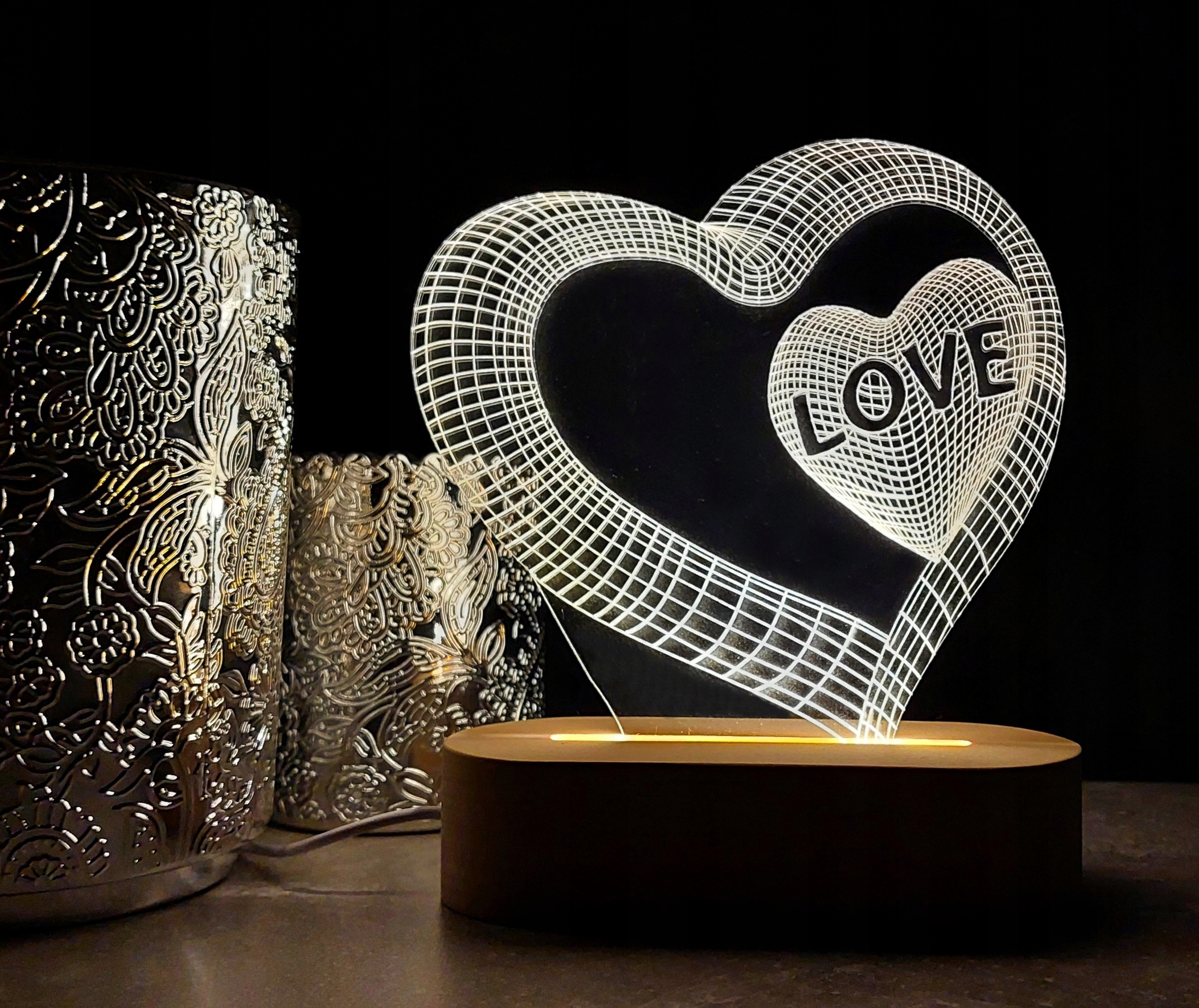 LAMPKA LED WALENTYNKI NA PREZENT SERCE LOVE Kod producenta Lampka nocna 3D