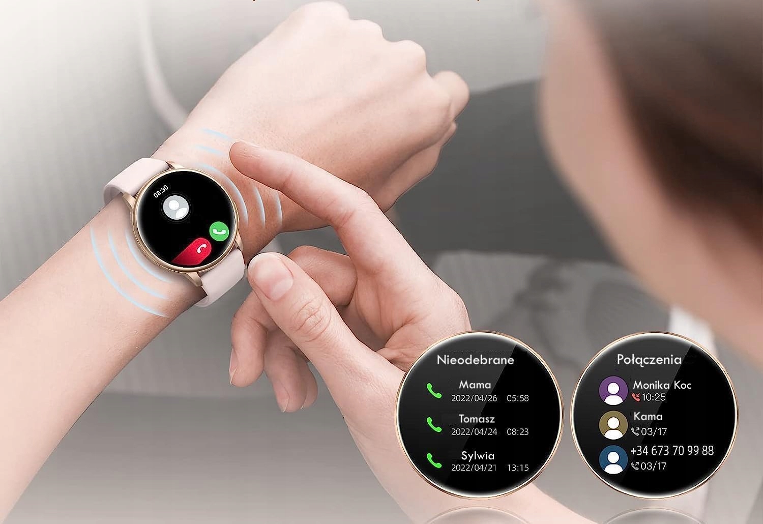 SMARTWATCH ZEGAREK DAMSKI MENU POLSKIE SPORT PULS ROZMOWY SMART WATCH PL Model inny