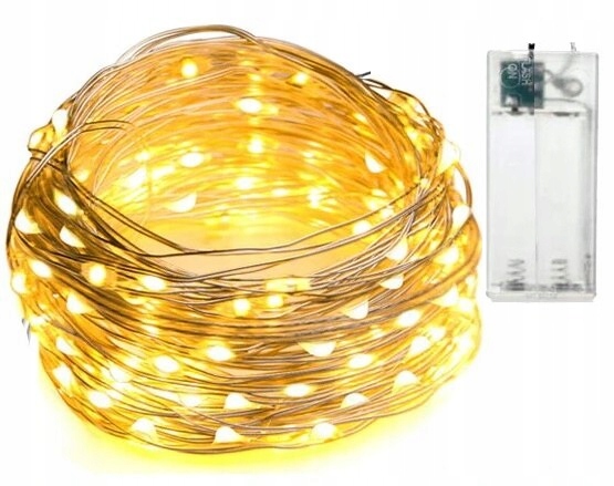 

Lampki choinkowe druciki 20 Led 2m biały ciepły