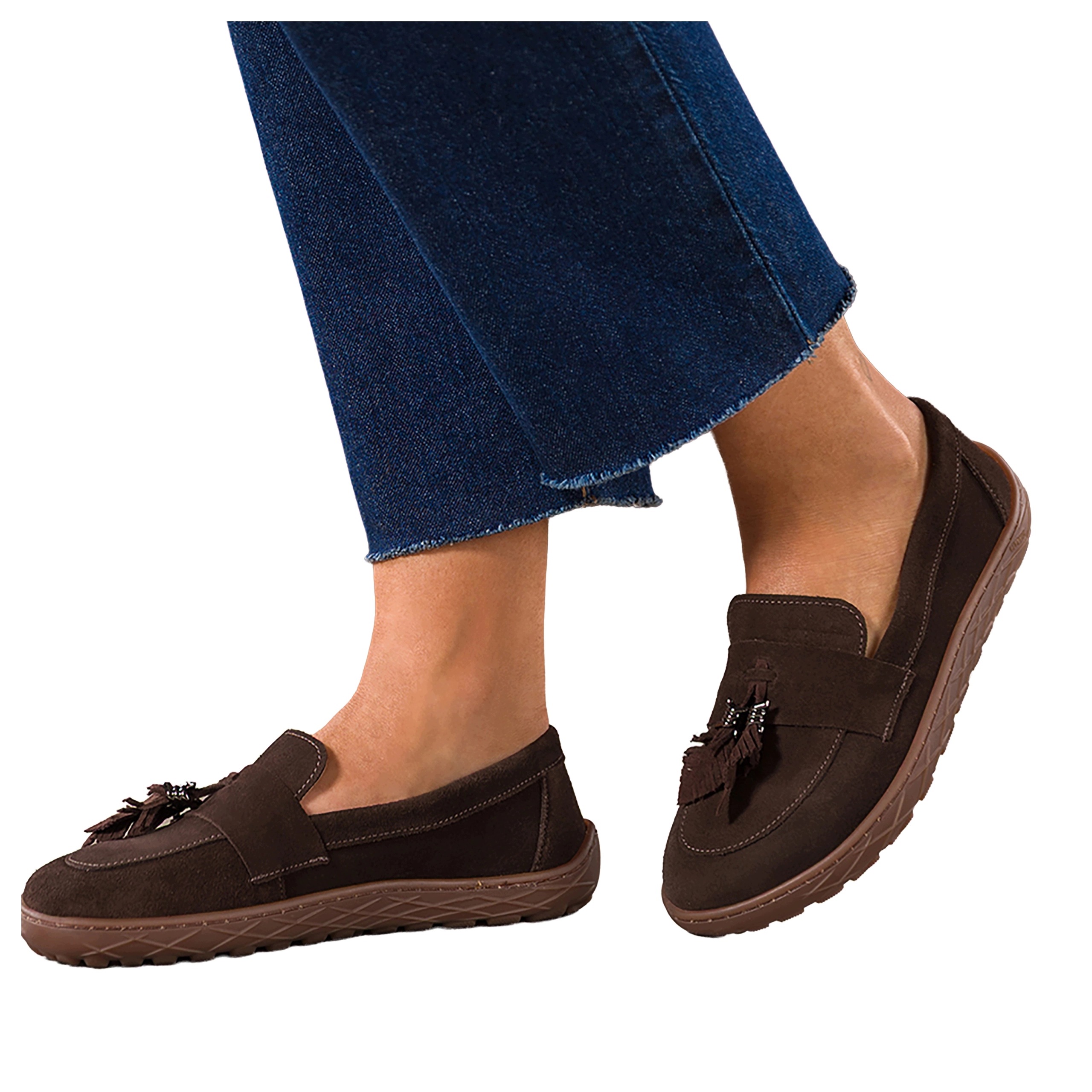 Čokoládové Mokasíny Dámské Kožené Barefoot Semišové Pohodlné Modní vel. 38