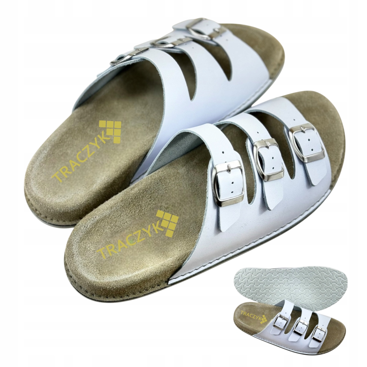 Nazouváky Fusbet Z Papuče Kůže Bílé Nastavitelné ortopedické vel. 44