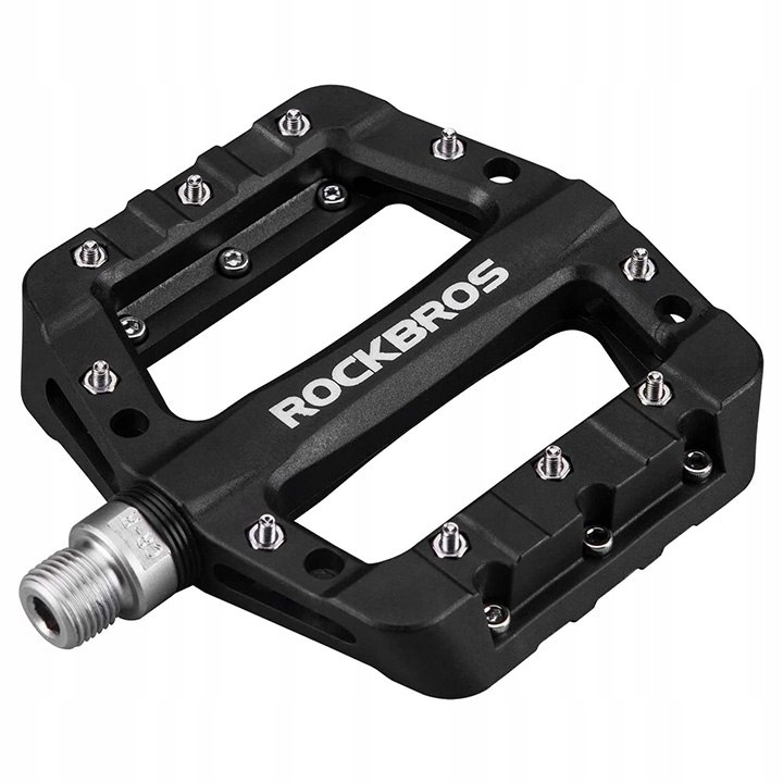 Zestaw pedałów rowerowych Mtb atntypoślizgowe nylon i stal czarny Rockbros