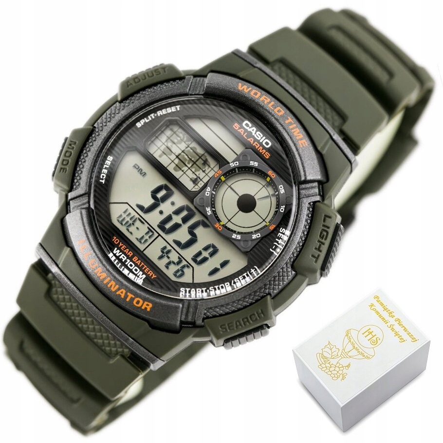 Hodinky Casio pro chlapce Dárek Na Svaté Přijímání +box Taška Gravírování