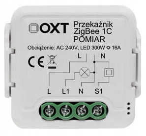 OXT Mini Przekaźnik 1 Obwód pomiar 16A ZigBee TUYA Komunikacja ZigBee