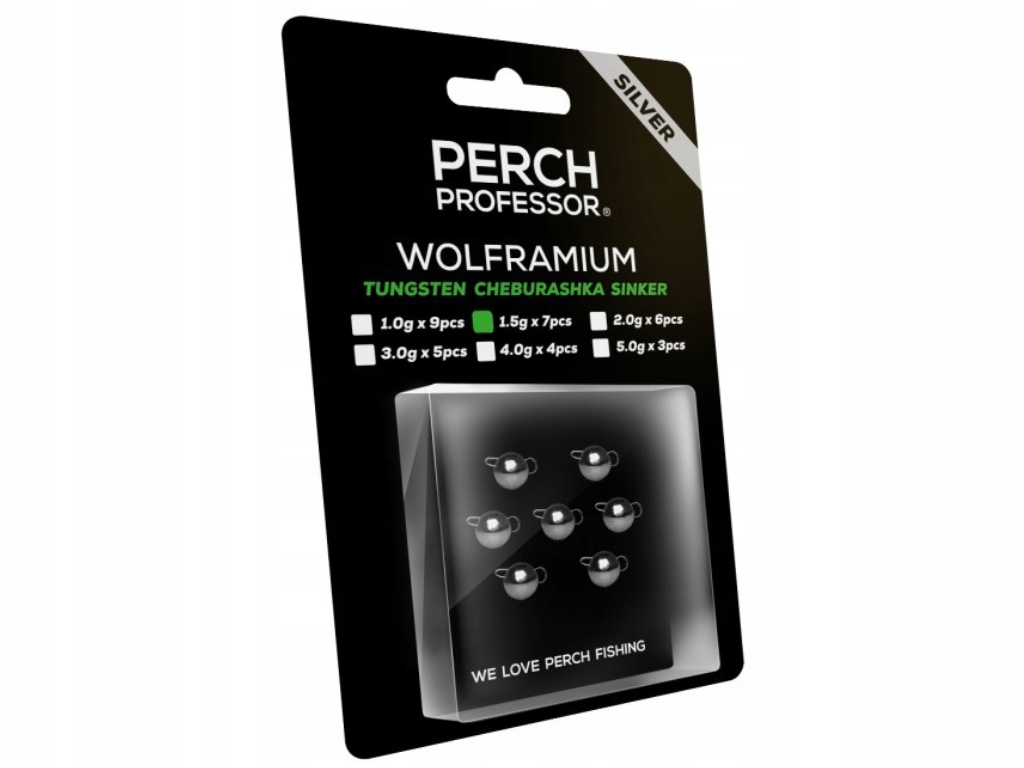 Czeburaszka Wolframowa Srebrna 1,5g 7szt Perch Professor