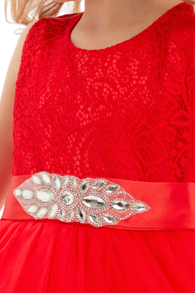 Chantal piros tüll ruha, piros, 140/146 Nem kislányok