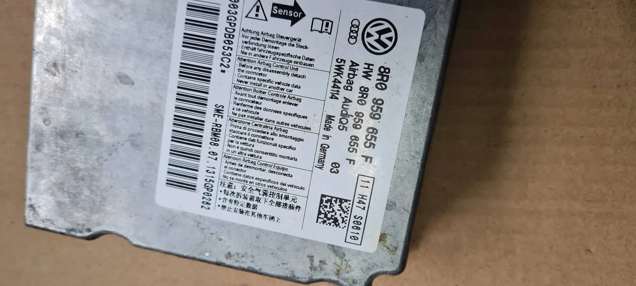 SQ5 8R Q5 LIFT module control unit airbag 8R0959655F