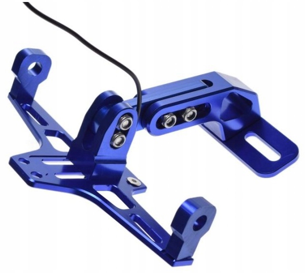 NIEBIESKI UCHWYT TABLICY CNC PODŚWIETLENIE LED Dopasowanie do pojazdu produkt uniwersalny