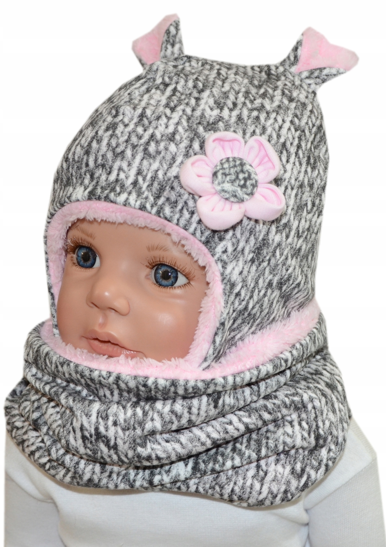 

Zimowa czapka i komin 50-53cm sweterek