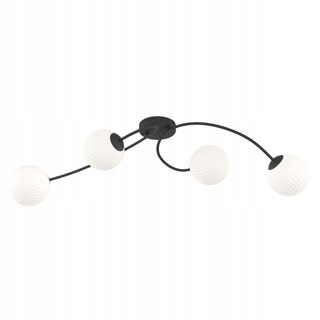 Lampa sufitowa Vibra 4 czarna opalowa