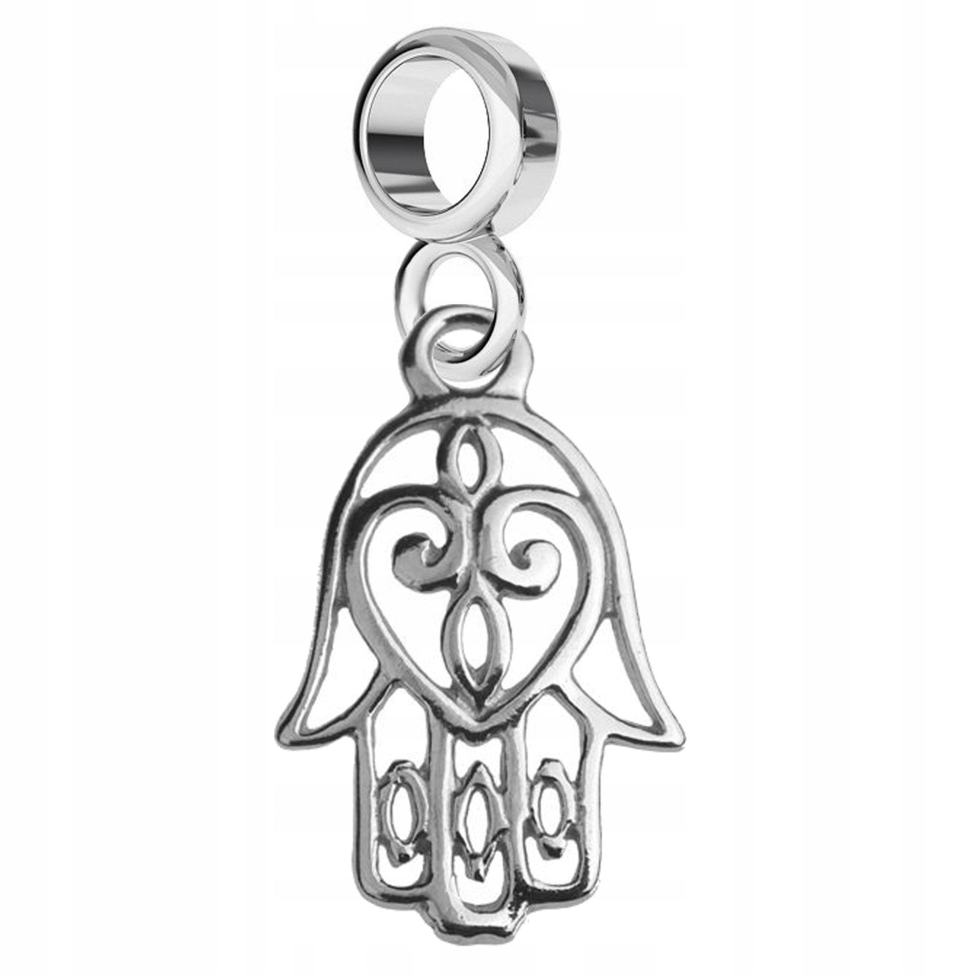 Stříbrný 925 přívěsek na modulární náramky Ruka Fatimy Hamsa