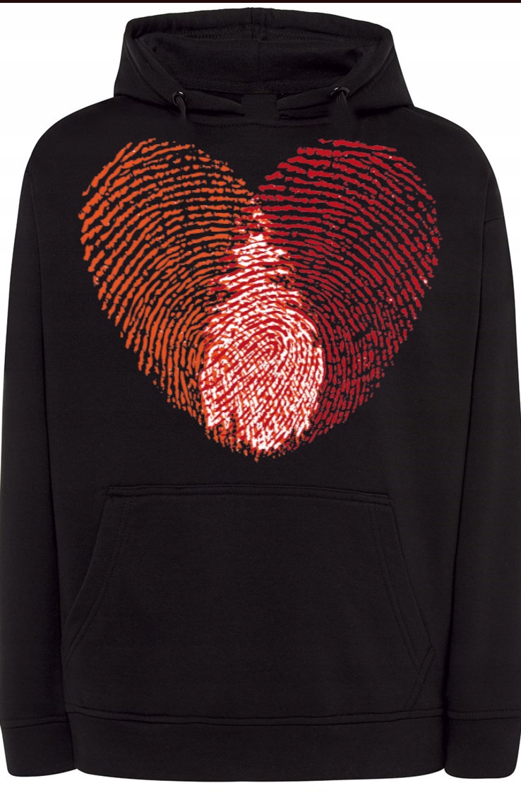 Valentýnské srdce, otisky prstů Kapuce vel. 3XL