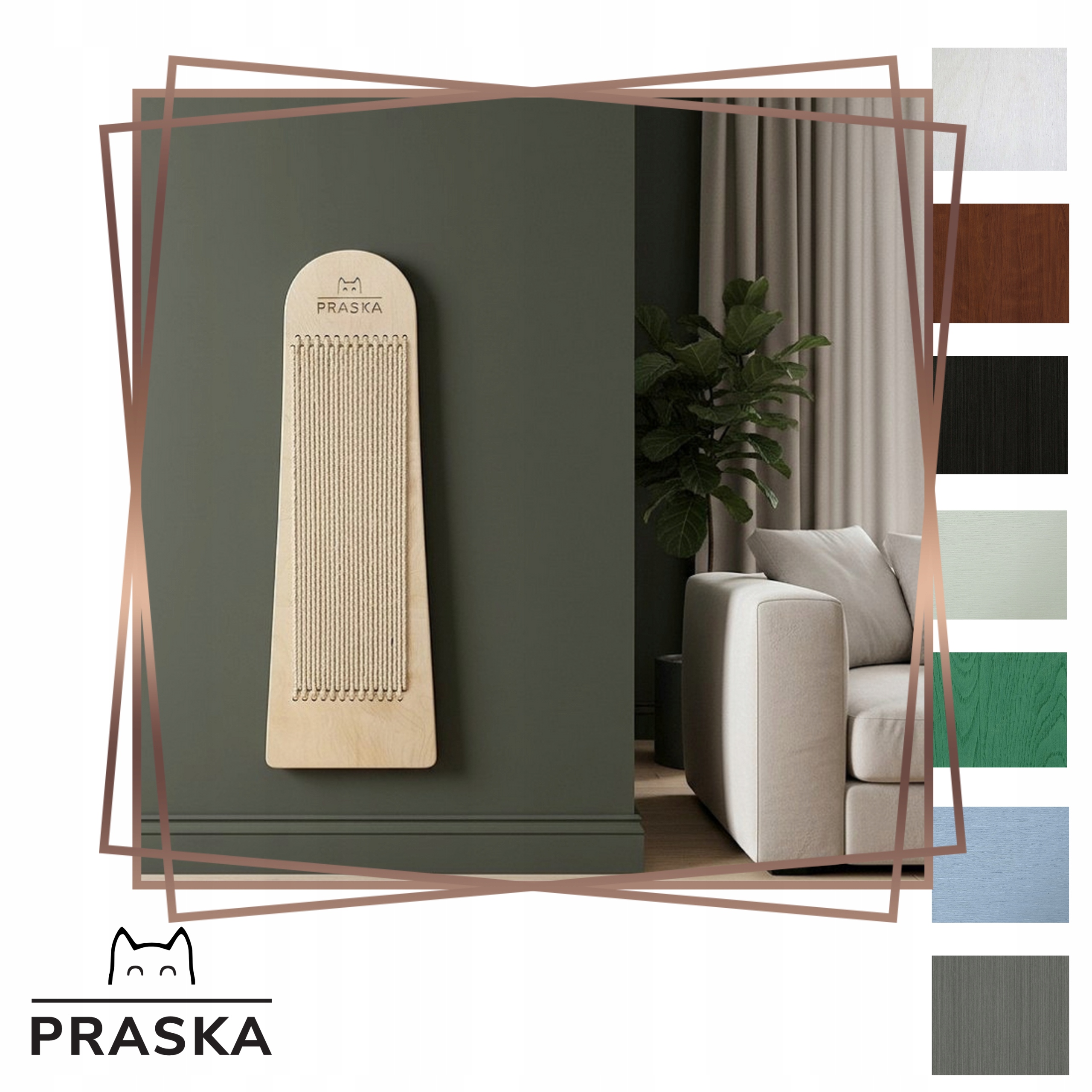 Praska Nástěnný škrabák Kmen pro kočky 95 cm polská výroba Premium Barvy