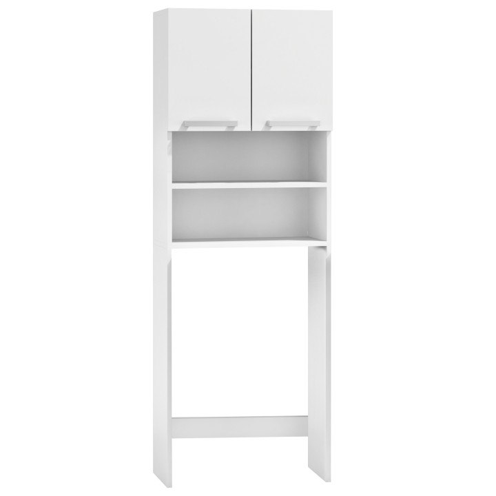 Skříňka na pračku do koupelny, bílá, s policemi, 183 cm ModernHome Modern