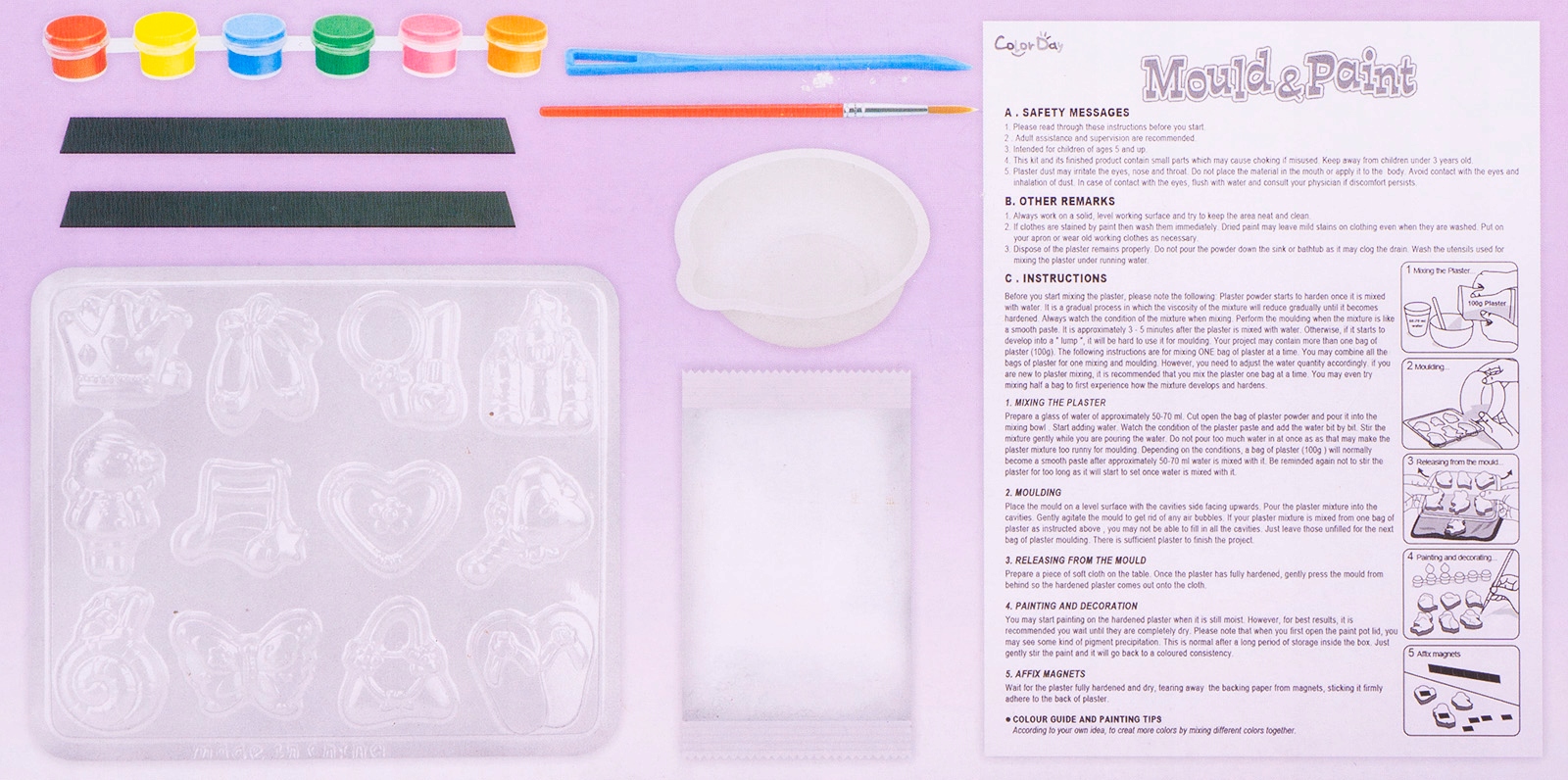 GIPSOWE MAGNESY NA LODÓWKĘ DZIEWCZYNKA ZRÓB TO SAM Wiek dziecka 5 lat +