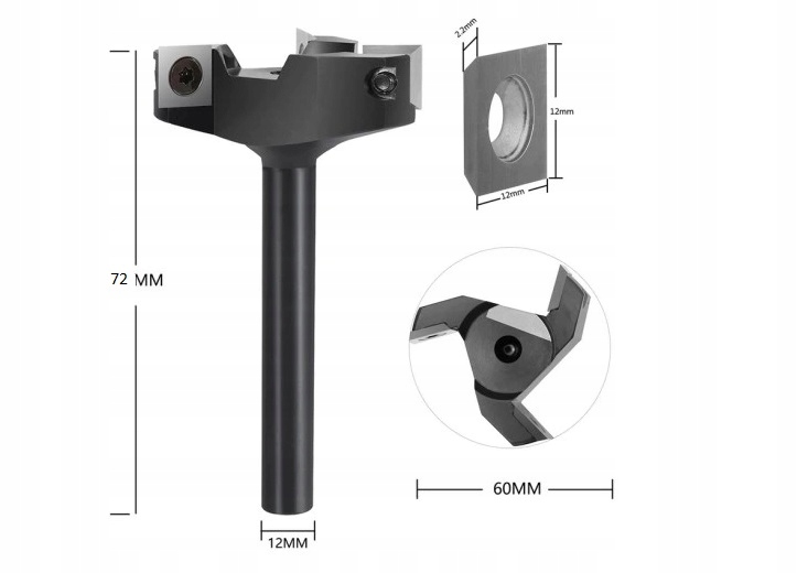 Fréza prstová stopková 12 mm 60 mm destičky Hm