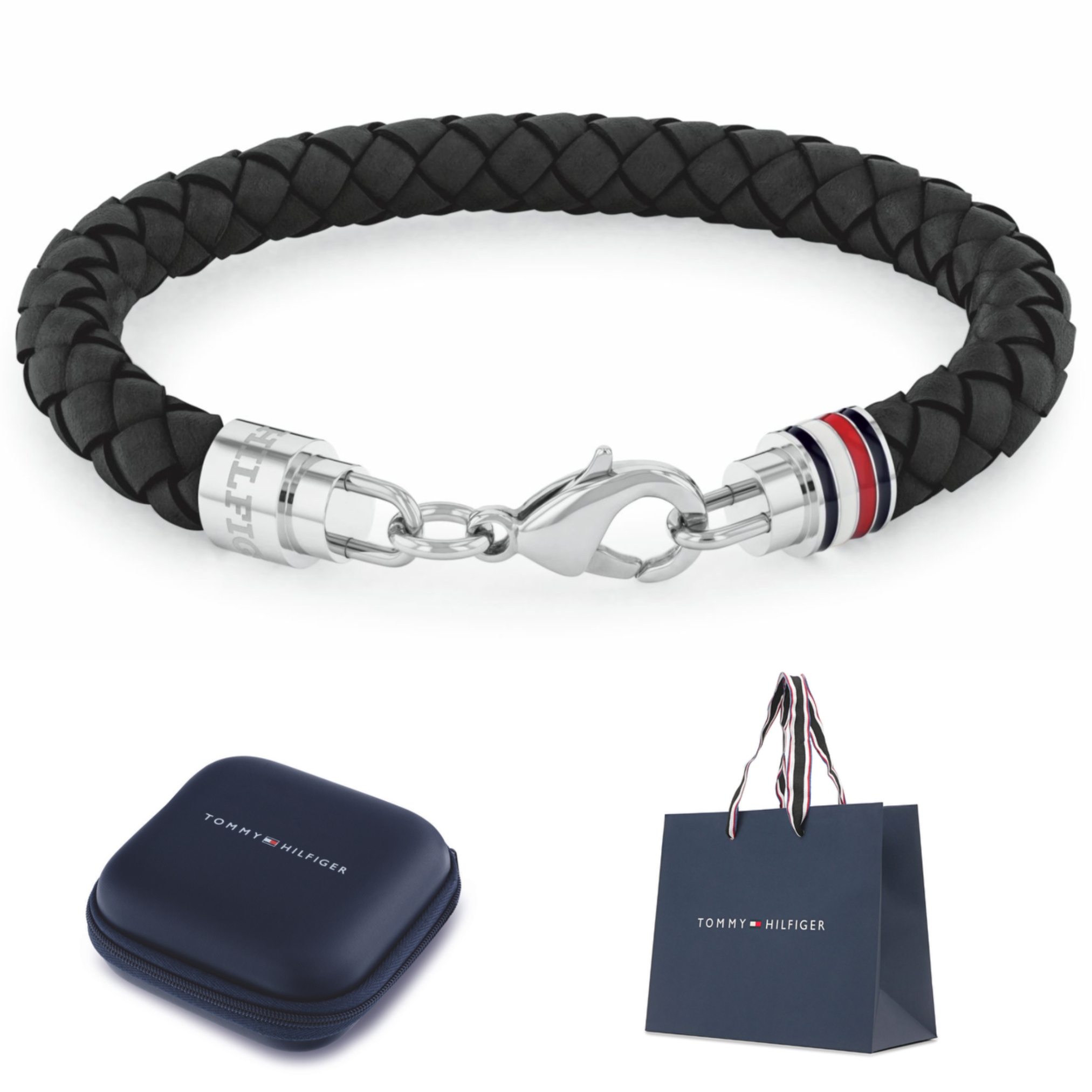 Černý Pánský Náramek Z Kůže Tommy Hilfiger