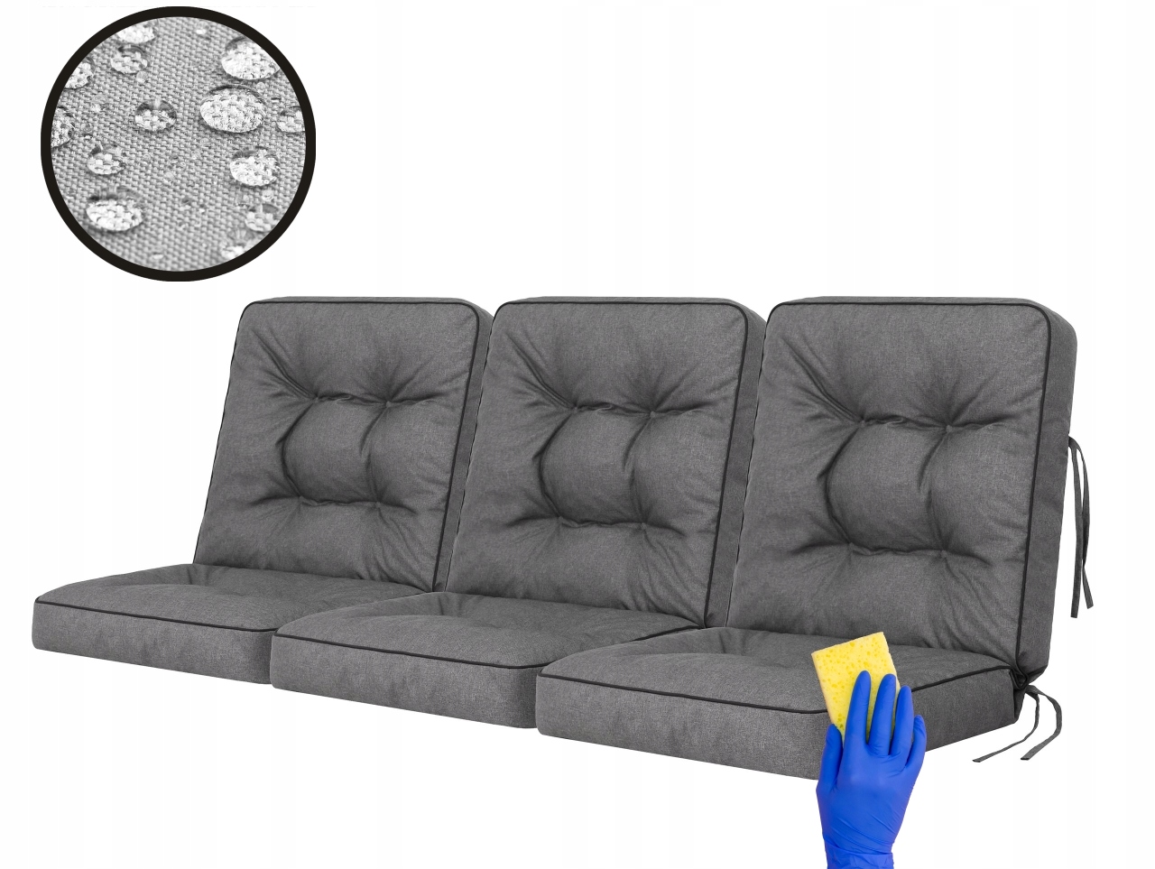 Polštář na zahradní houpačku, Poduška na lavičku, Voděodolná, 150 cm