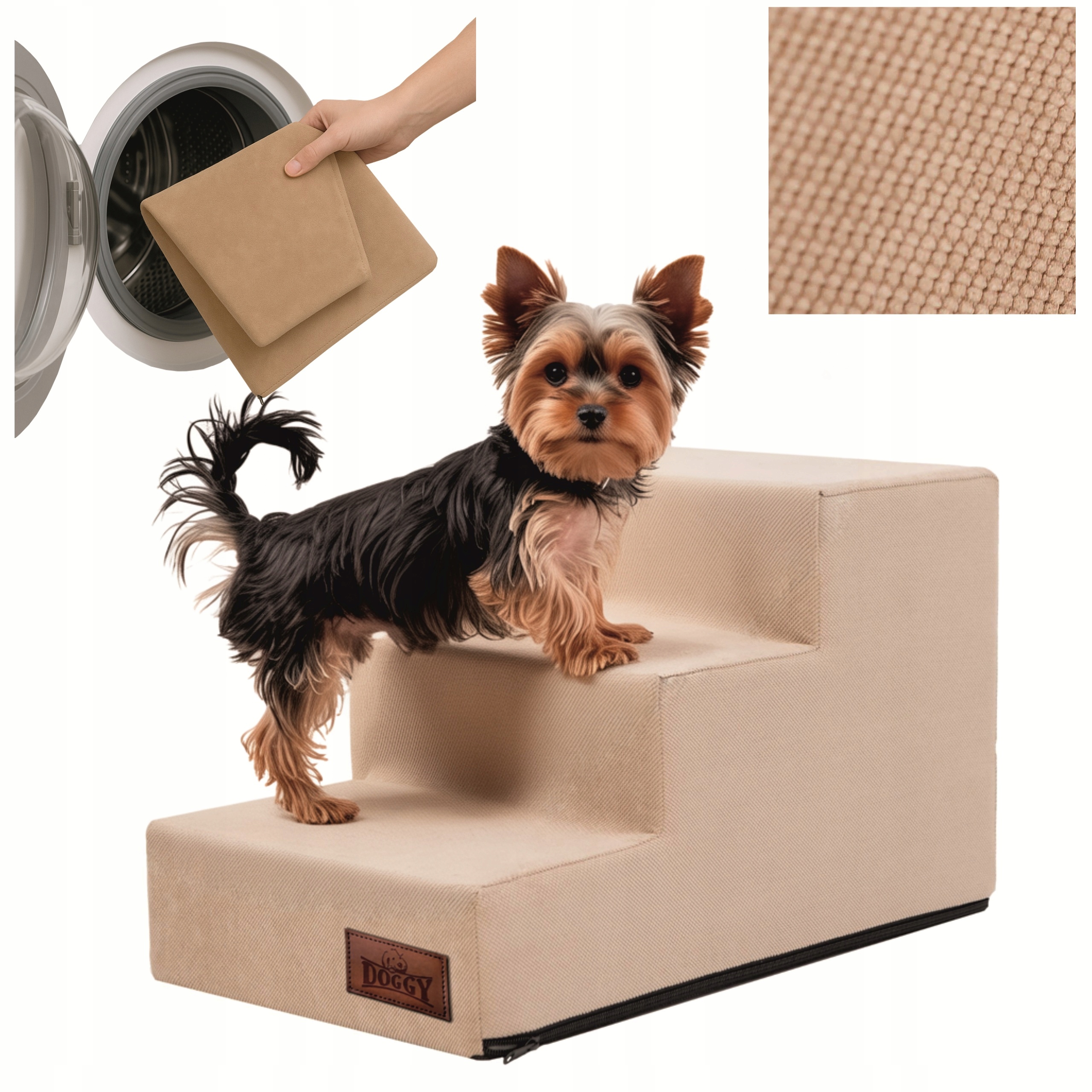 Levně Schodky Pro Psa Schody pro psy a kočky Rampa Protiskluzová, 3 stupně 30 cm