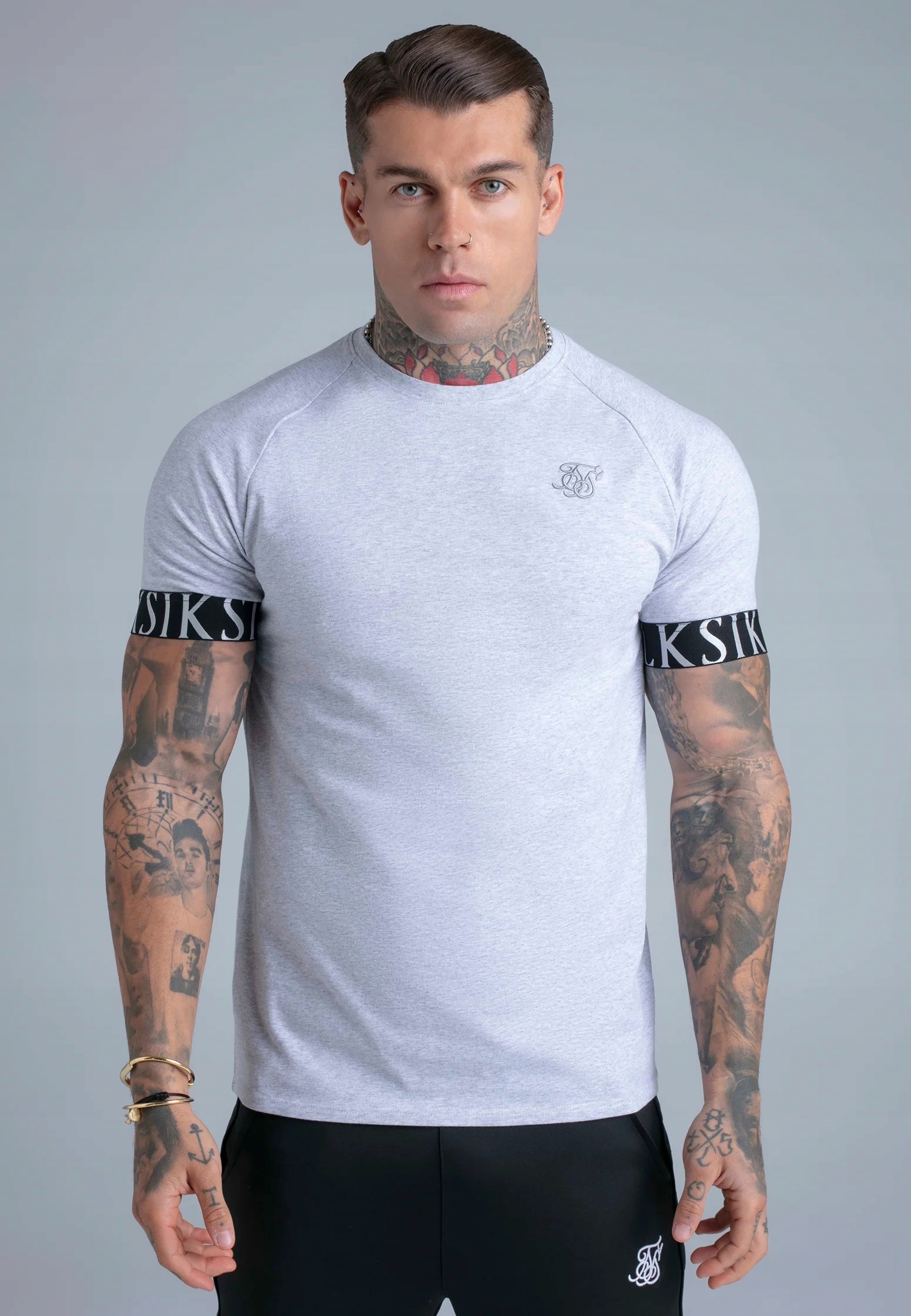 SikSilk Pánské tričko šedé Tech tričko velikost M