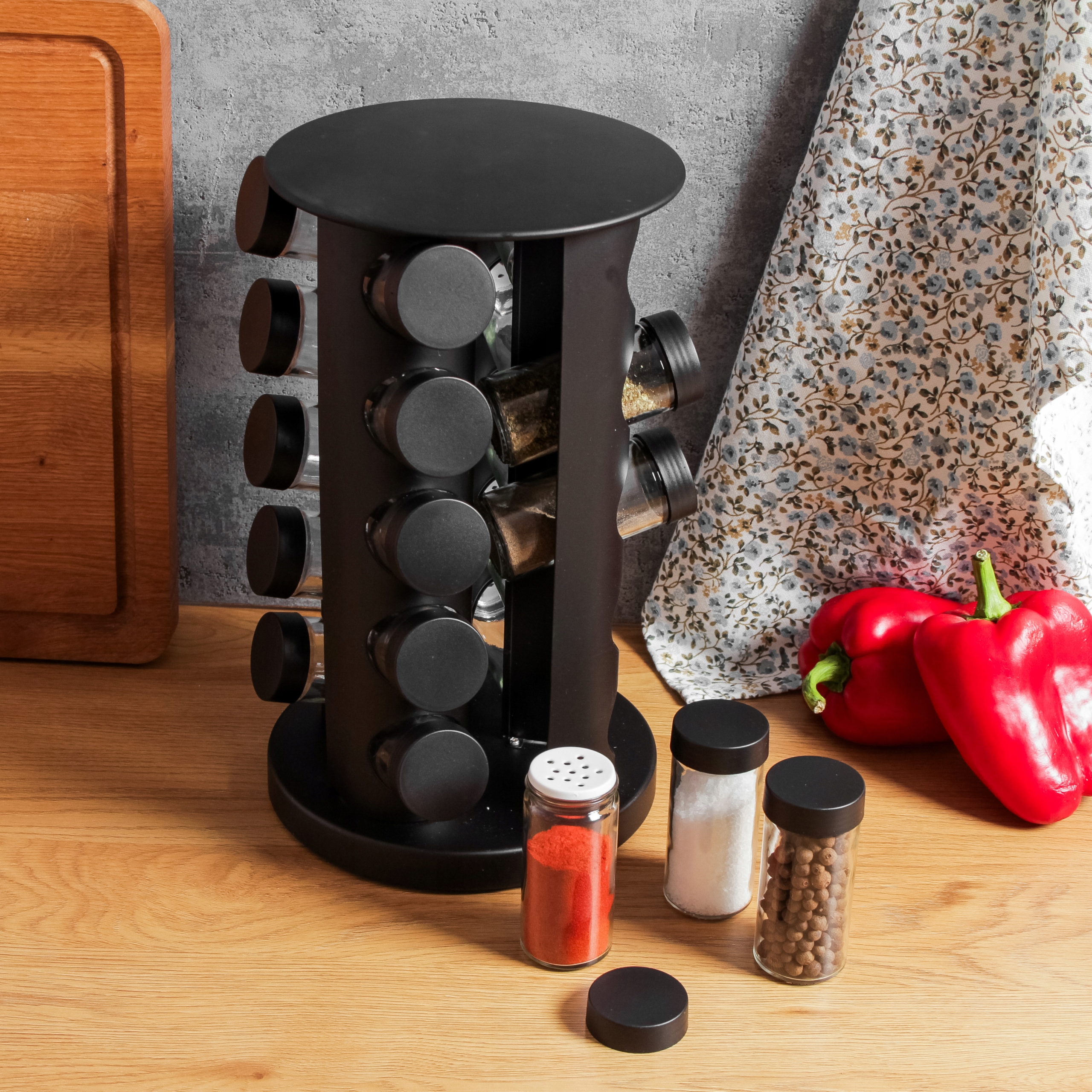 PRZYPRAWNIK STOJAK NA PRZYPRAWY OBROTOWY 20 SŁOIKÓW + NAKLEJKI Kod producenta 2769