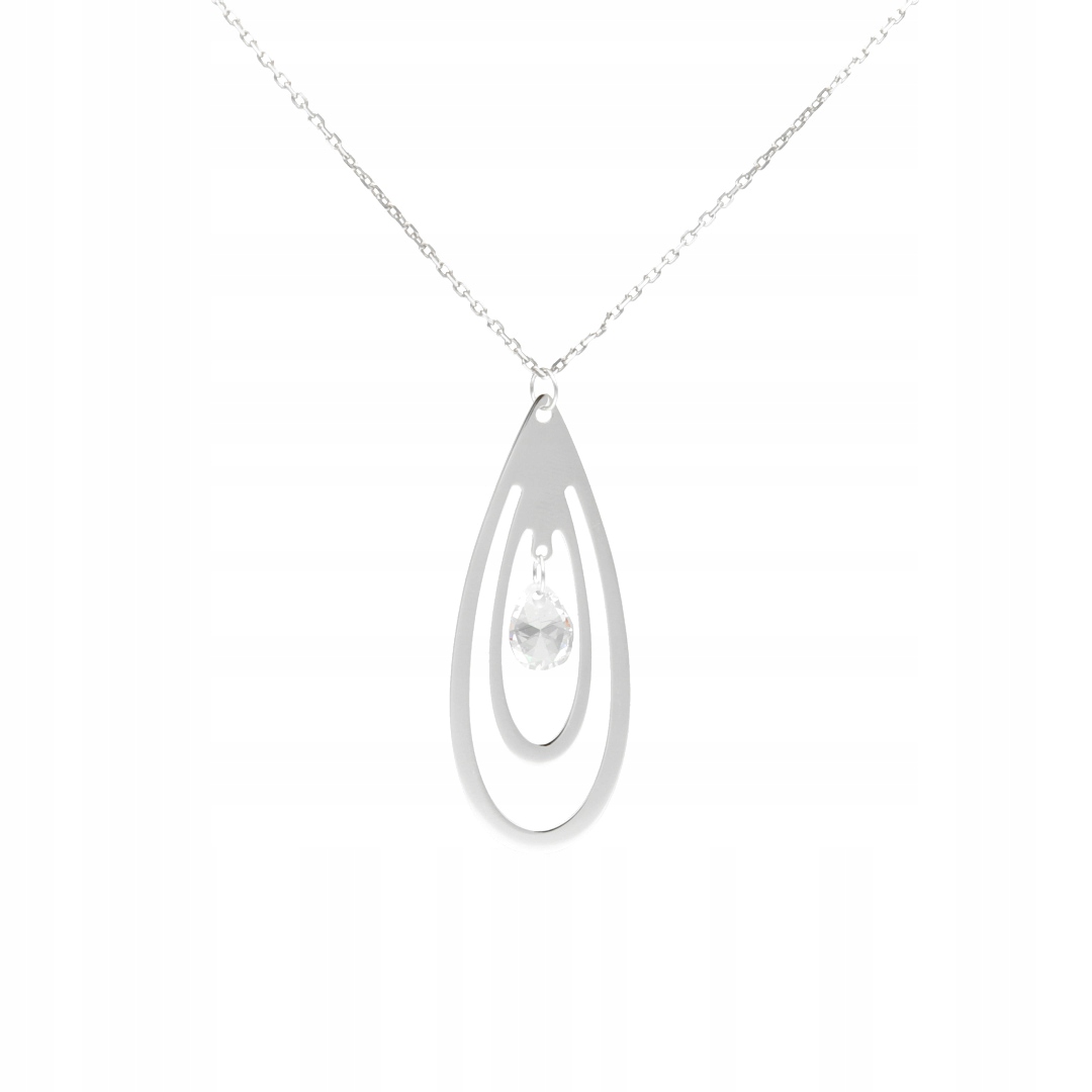 Stříbrný náhrdelník se zirkonem a slzičkou