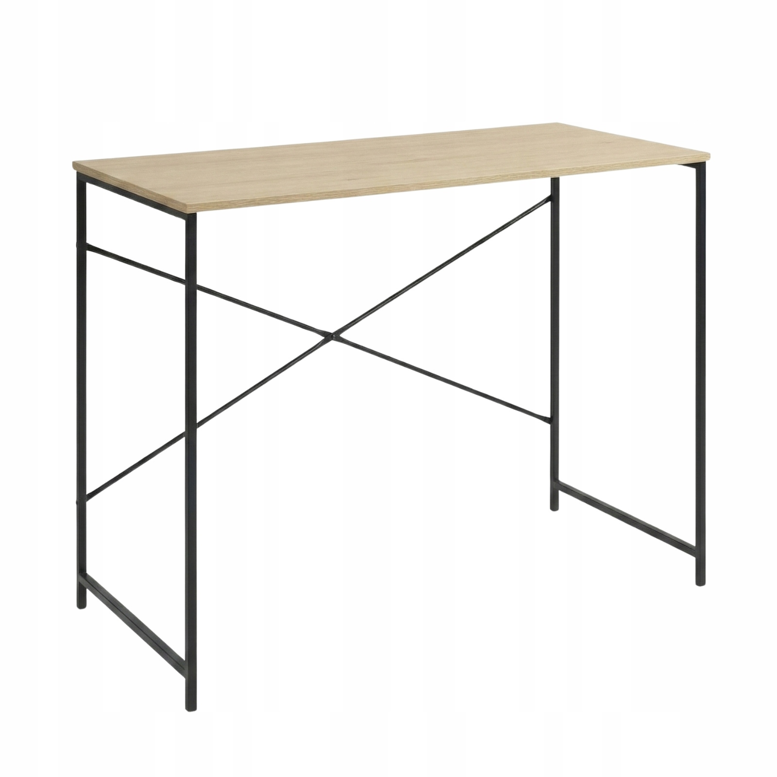 Písací stôl béžový 100x60 CM Kovové nohy Loft Moderné pre kanceláriu Home Office