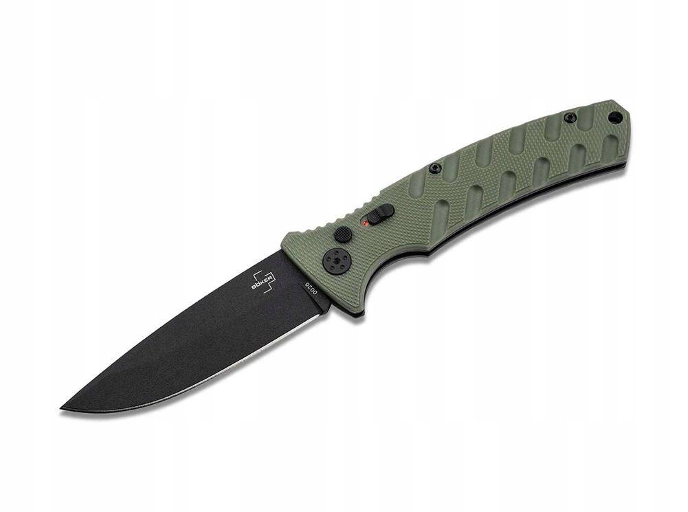 Nůž automatický Boker Plus Large Strike 9,2 cm D2 grivory zelený