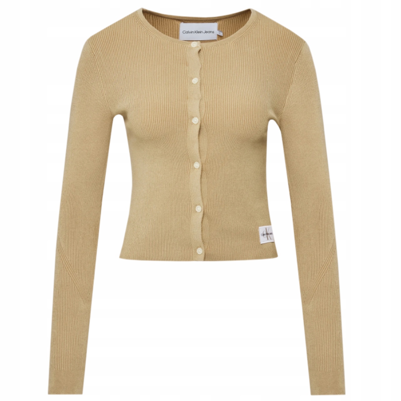 -18% Calvin Klein Jeans Dámský Svetr Badge Béžový S