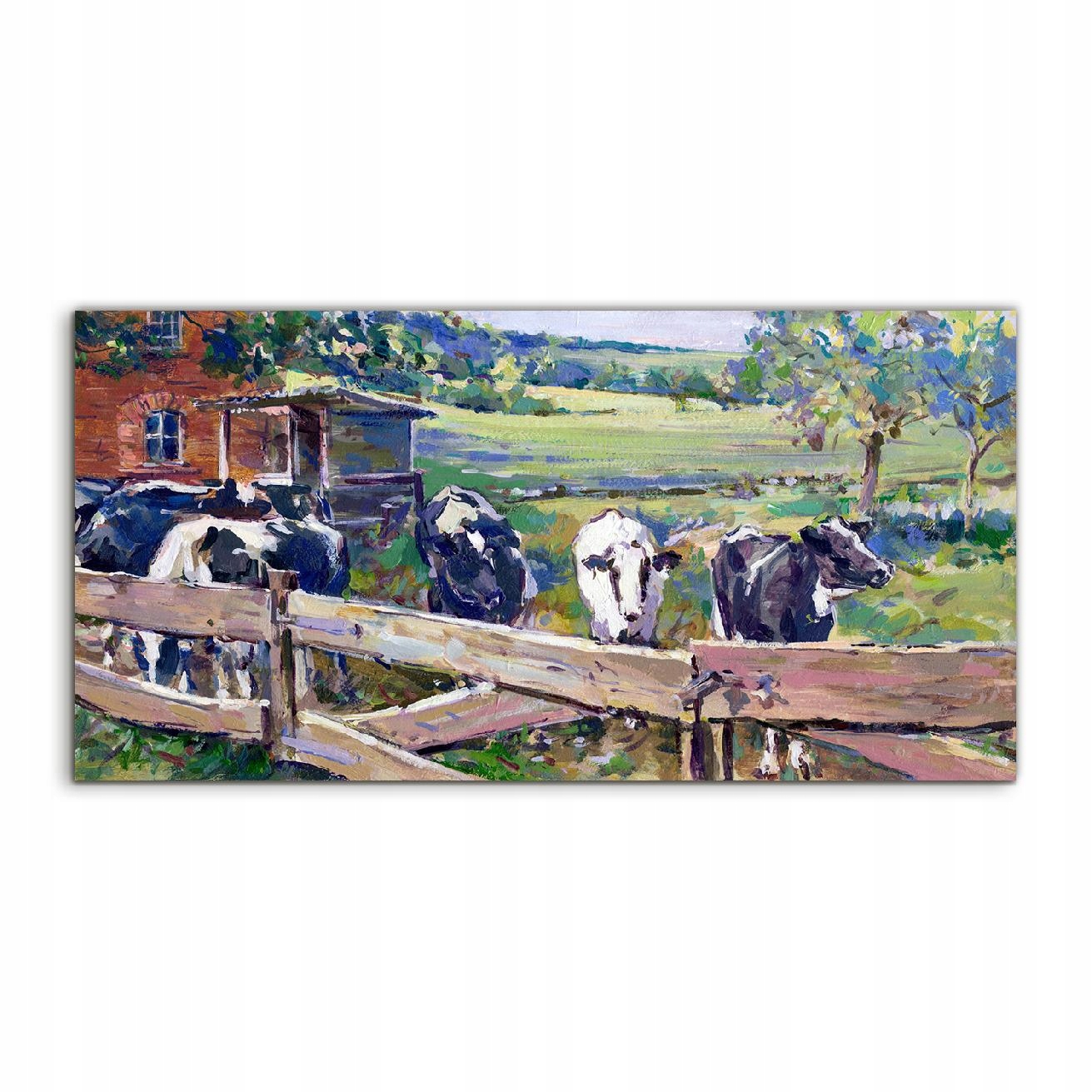 

Obraz akryl 140x70 na ścianę Krajobraz Krowy Wieś
